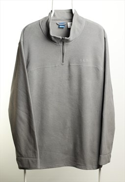 Vintage Reebok Fleece 1/4 zip Sweatshirt Grey Black Size XXL