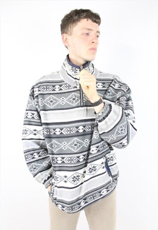 VINTAGE FLEECE FESTIVAL ZIP UP REVERSIBLE RAIN JACKET