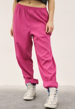 VINTAGE 1980S PINK HIGH-WAISTED TROUSER
