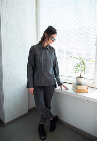 VINTAGE 80'S GREY SHIMMERING SHIRT