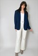 KK Modell 70's Vintage Blue Ladies Wool Long Sleeve Jacket