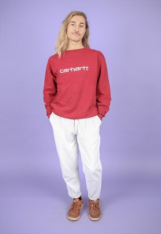 VINTAGE CARHARTT OVERSIZE SWEATSHIRT IN RED WITH LOGO