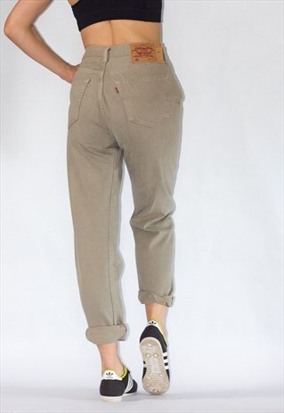 VINTAGE HIGH WAIST KHAKI / BEIGE 501 LEVI'S JEANS