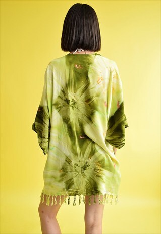 70'S STYLE RETRO HIPPIE TYE DYE KIMONO JACKET TOP