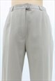 90S VINTAGE STONE GREY HIGH WAISTED TROUSERS