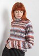 VINTAGE CRAZY PATTERNED AZTEC FLEECE SWEATSHIRT MULTI