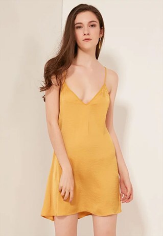 INGRID MUSTARD SLIP DRESS