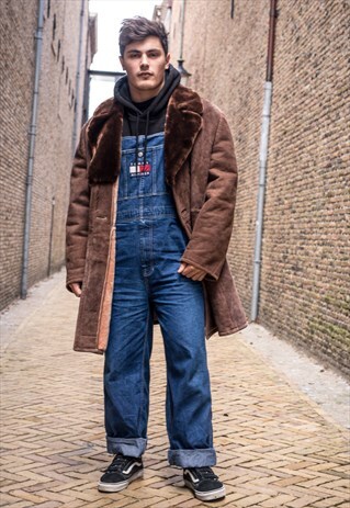 VINTAGE BROWN SHERPA SHEARLING SUEDE JACKET