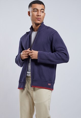 VINTAGE TOMMY HILFIGER KNITTED ZIP-UP JUMPER
