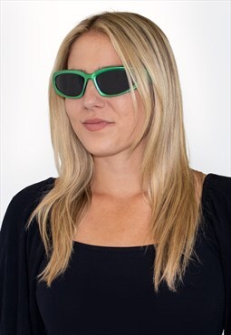 RACER Y2K Sporty Wrap Polarized Sunglasses - Green/Black