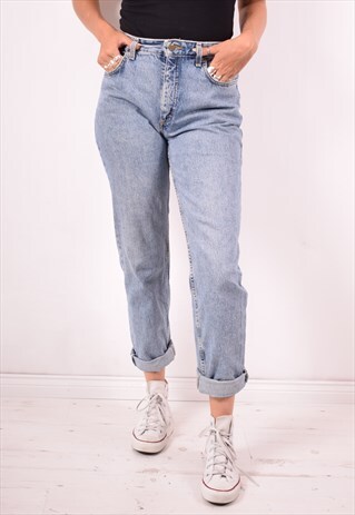 LEE WOMENS VINTAGE JEANS W28 L30 BLUE 90S