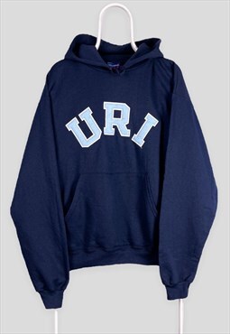 Vintage Champion Blue Hoodie URI University Rhode Island 