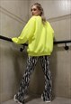 YELLOW FLURO ZEBRA SMILE SWEATSHIRT FESTI HANGOVER