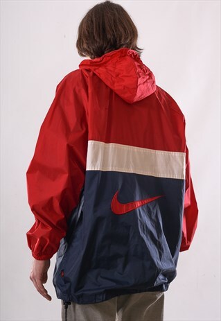 90'S VINTAGE MENS NIKE BIG LOGO WINDBREAKER PULLOVER JACKET