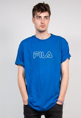 VINTAGE 90'S BLUE FILA T-SHIRT