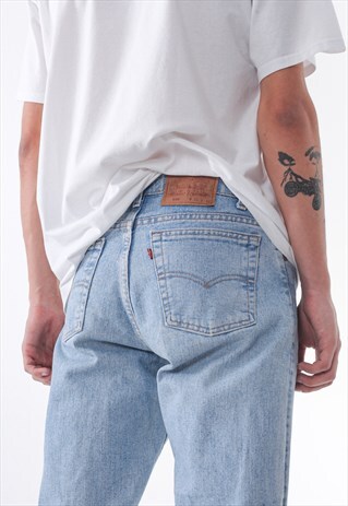 VINTAGE LEVIS 550 JEANS DENIM TROUSERS 90 LIGHT BLUE