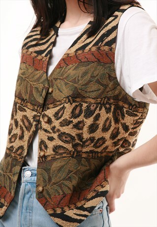 80S VINTAGE USA PATCHWORK VEST GILLET 598