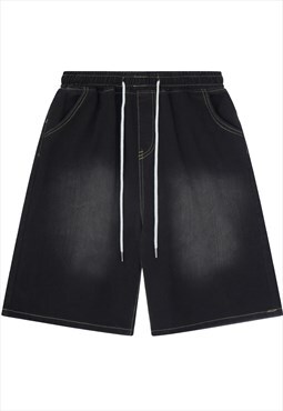 Washed out board shorts premium skater pants in black