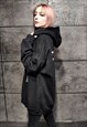 SKELETON GRAFFITI HOODIE PUNK BONES SLOGAN PULLOVER IN BLACK