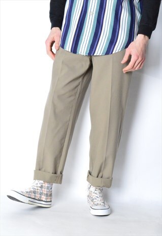 VINTAGE 80S BEIGE MINIMALIST PANTS