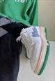 RETRO CLASSIC SNEAKERS HEART PATCH TRAINERS IN WHITE