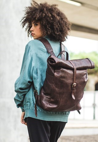 PREMIUM COCO LEATHER TRAVELLER'S BACKPACK (ROLL UP TOP)