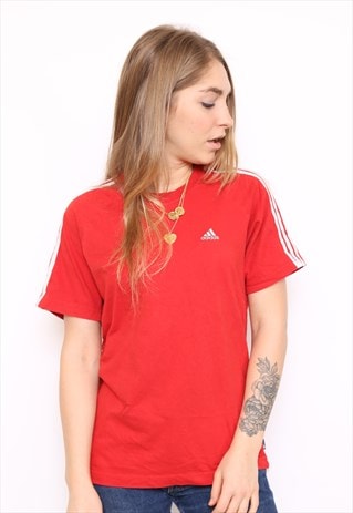 VINTAGE ADIDAS RED TOP T-SHIRT
