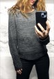Gray Shadow Gradient Pullover Sweater 