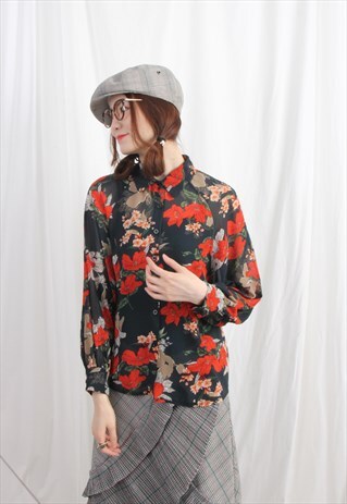 (KOREAN) FLORAL PRINT SHIRT BLOUSE