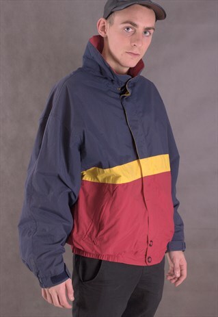 VINTAGE 90S COLOR BLOCK SPORT BOMBER JACKET