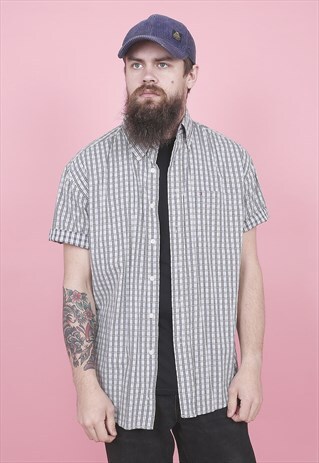 VINTAGE TOMMY HILFIGER CHECK SHIRT /R8052