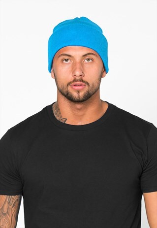 54 Floral Essential Cuffed Beanie Hat - Blue