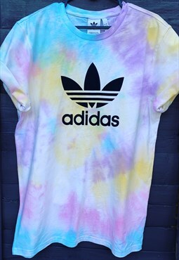 Adidas custom tie dye T-shirt - rainbow unisex 
