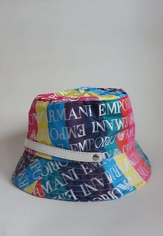 Y2K ARMANI BUCKET HAT - VINTAGE ARMANI MONOGRAM CAP