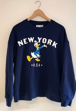 Vintage Y2K Disney New York Sweatshirt Jumper Large NY Rare