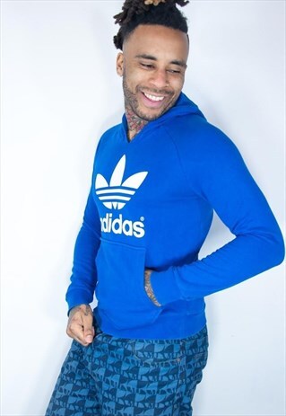VINTAGE ADIDAS HOODIE BLUE