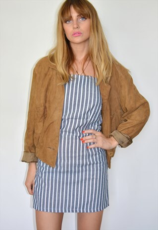 VINTAGE 90S LIGHT TAN BROWN SUEDE JACKET