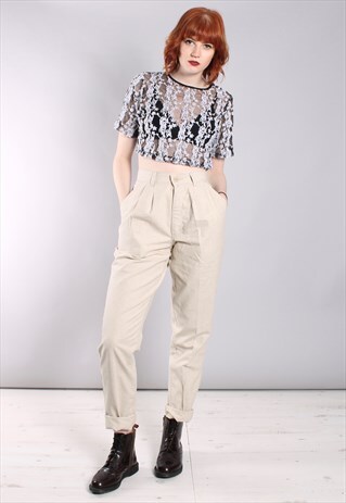 VINTAGE 80S LEE PLEAT FRONT TAPERED LEG TROUSERS