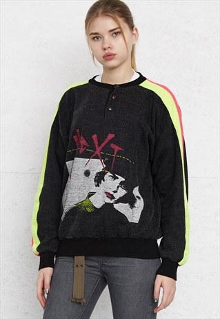 VINTAGE BLACK PULLOVER SWEATSHIRT