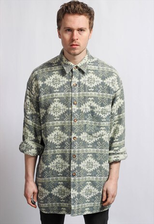 VINTAGE OVERSIZED AZTEC NAVAJO SHIRT