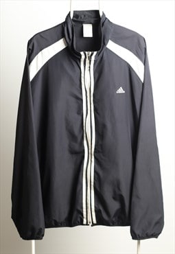 Vintage Adidas Sportswear Logo Shell Jacket Black White