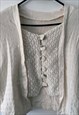 CROCHET MACRAME WHITE WEDDING JACKET LARGE