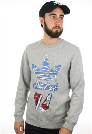 VINTAGE ADIDAS ORIGINALS BIG TREFOIL SWEATSHIRT JUMPER