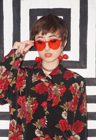 CHERRY RED PERSPEX SUNGLASSES
