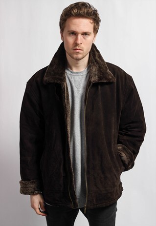 VINTAGE SUEDE SHERPA JACKET