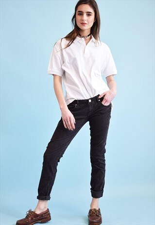 90'S RETRO CALVIN KLEIN CORDUROY LOW WAIST TROUSERS