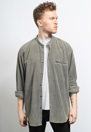 VINTAGE CORDUROY CORD SHIRT GREY