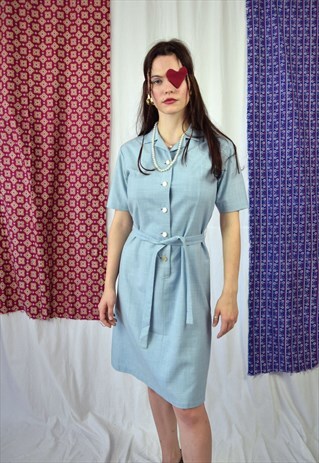 VINTAGE 70S SHIRT DRESS, SMALL SIZE
