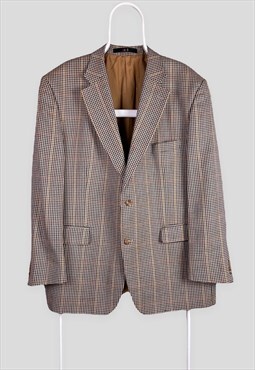 Vintage Daks Signature Dogtooth Tweed Blazer Wool Large
