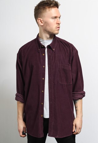 VINTAGE CORDUROY CORD SHIRT PURPLE
